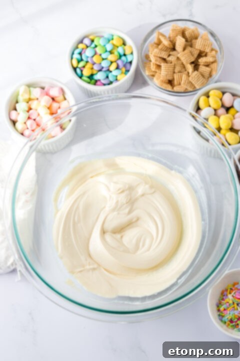 Various images of Bunny Munch, from different angles and serving sizes. 