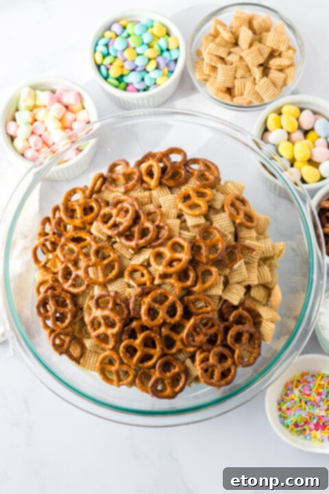Various images of Bunny Munch, from different angles and serving sizes. 