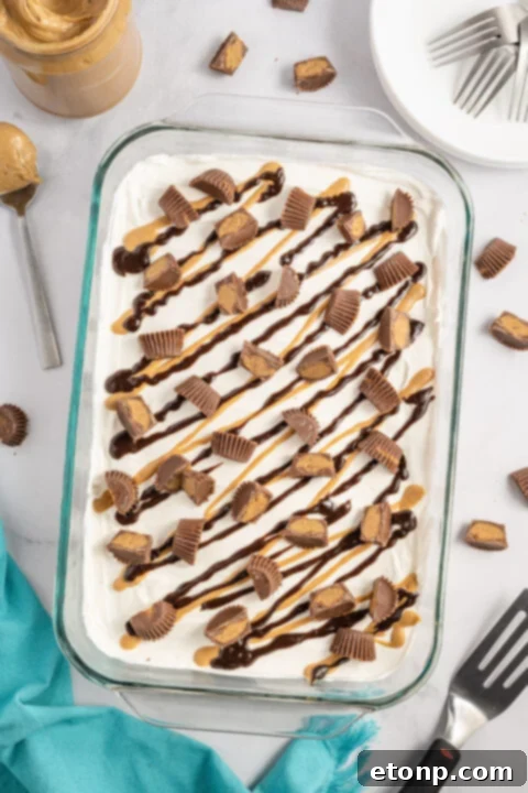 Whipped topping spread on lasagna
