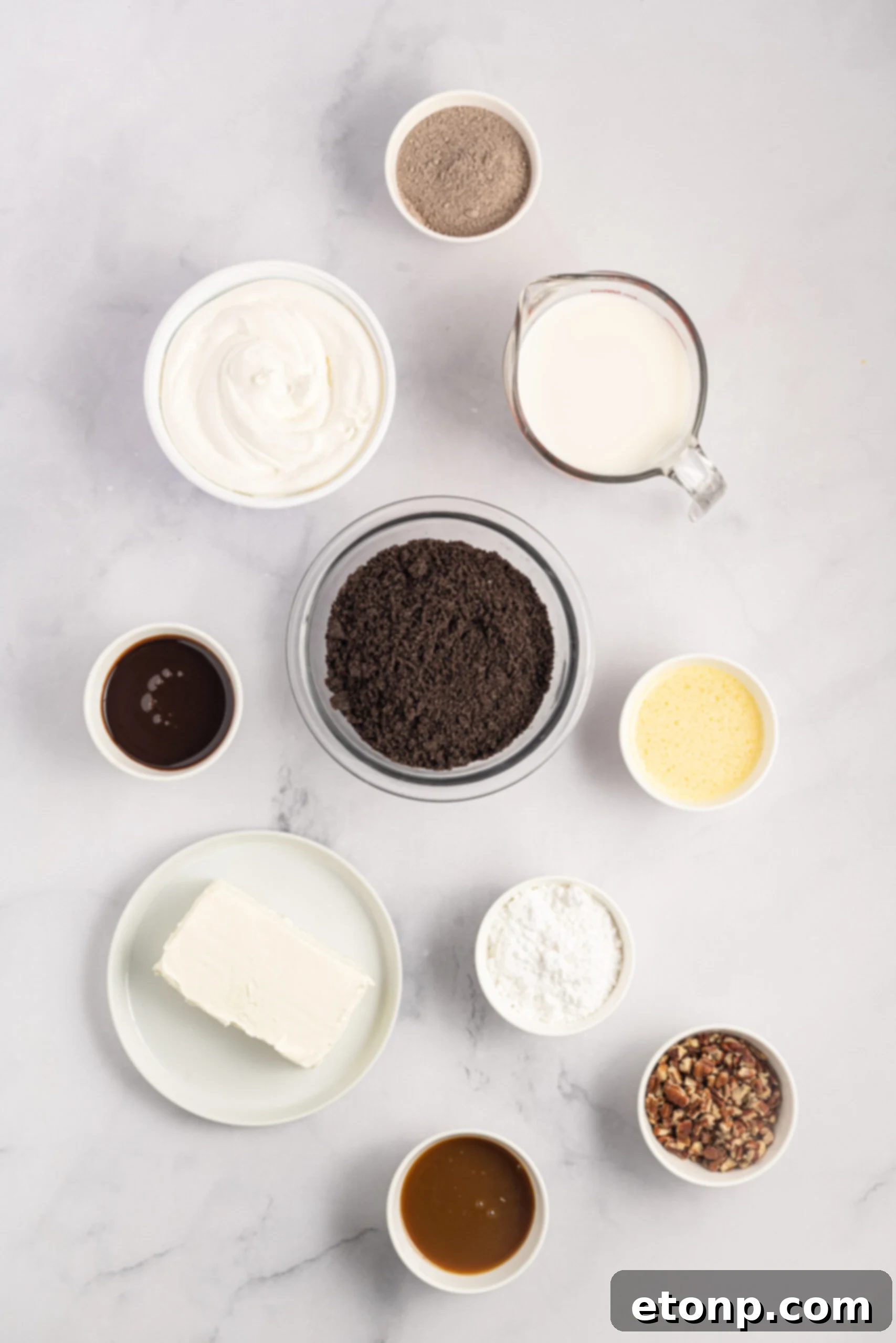 Overhead view of the ingredients needed to complete this recipe.