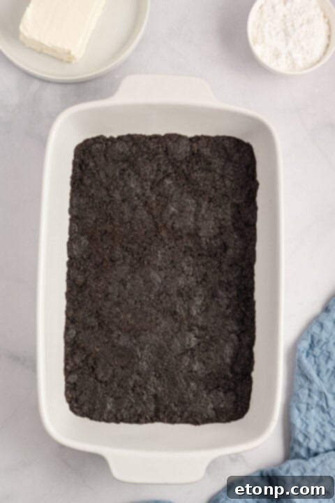 Making the Oreo crust.