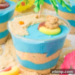 Beach Cheesecake Pudding Cups, a delightful summer no-bake dessert.