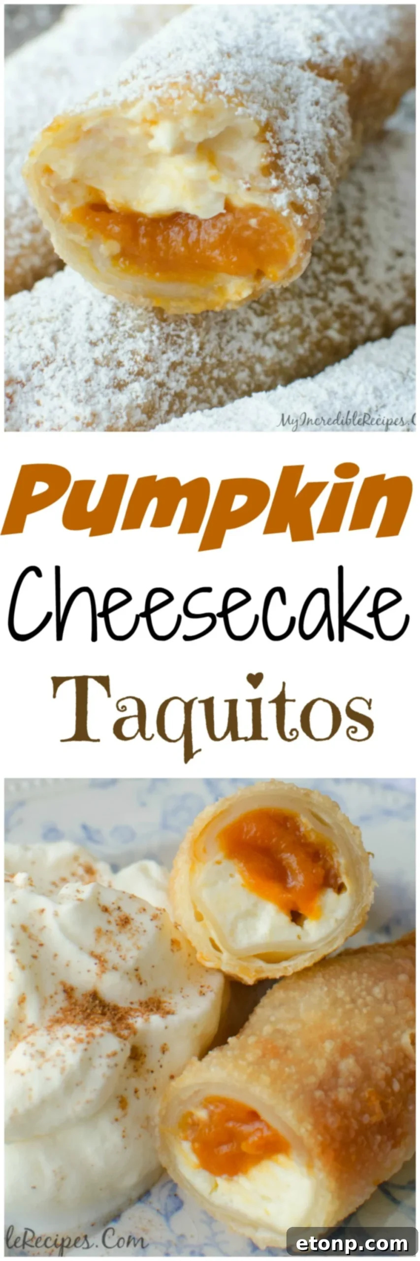Autumn Pumpkin Cheesecake Rolls 11 Pinterest Pin for Pumpkin Cheesecake Taquitos