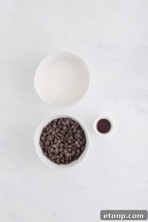 A bowl of chocolate chips for the S'mores pie filling