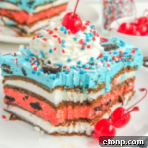 Patriotic Ice Cream Sandwich Cake
