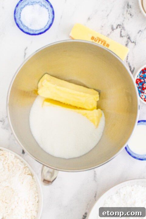 Patriotic Sugar Cookie Bars step-by-step images