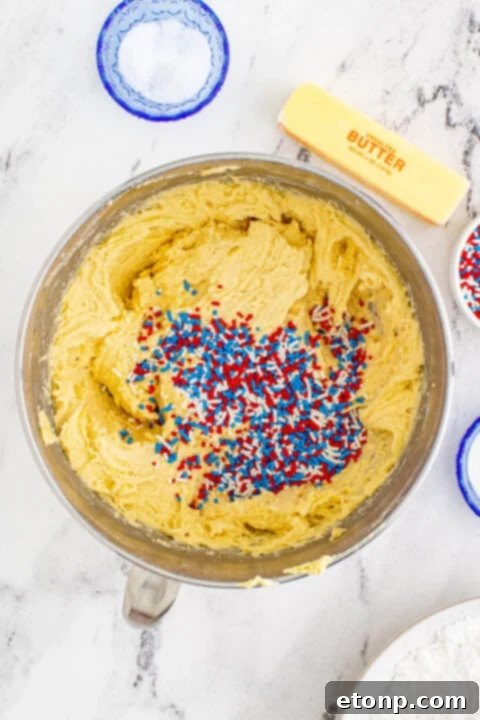 Patriotic Sugar Cookie Bars step-by-step images