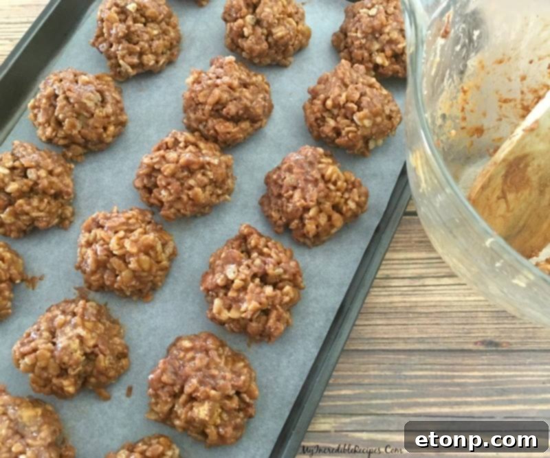 Neatly arranged No-Bake Reese's Krispy Cookie Balls on a serving dish