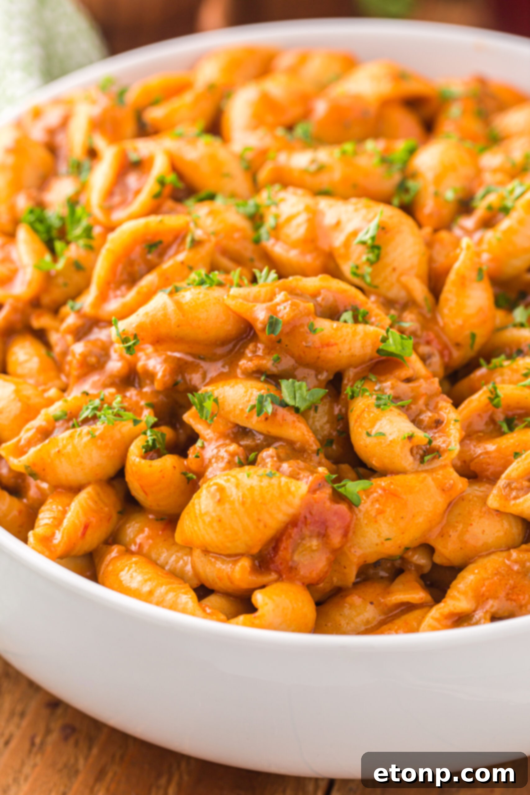 Cheesy Taco Pasta 19 A perfectly portioned bowl of cheesy taco pasta, ready to be enjoyed.