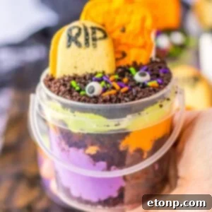 Halloween Pudding Cup in hand