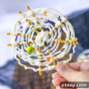 Spider Web Pretzel being held in a hand
