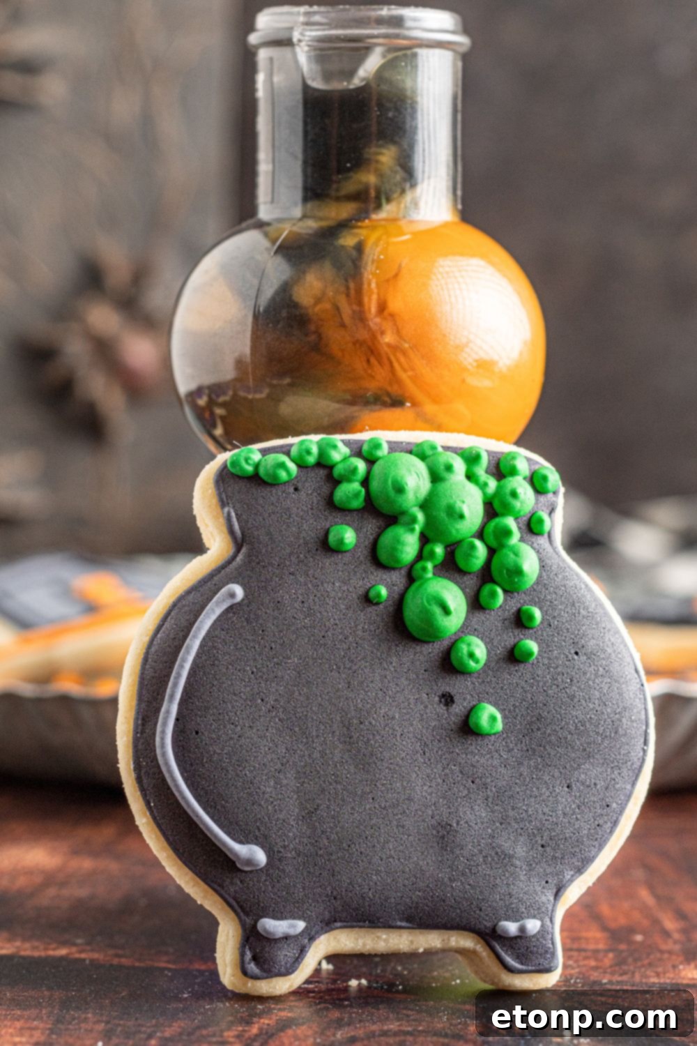 cauldron cookie on table