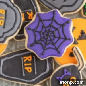halloween sugar cookies on a cookie tray