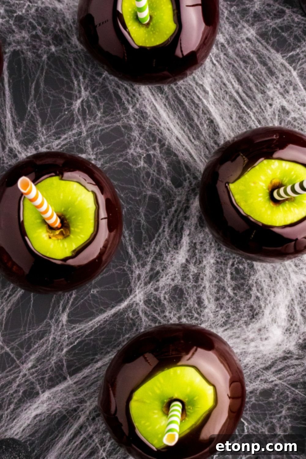 halloween apples on table
