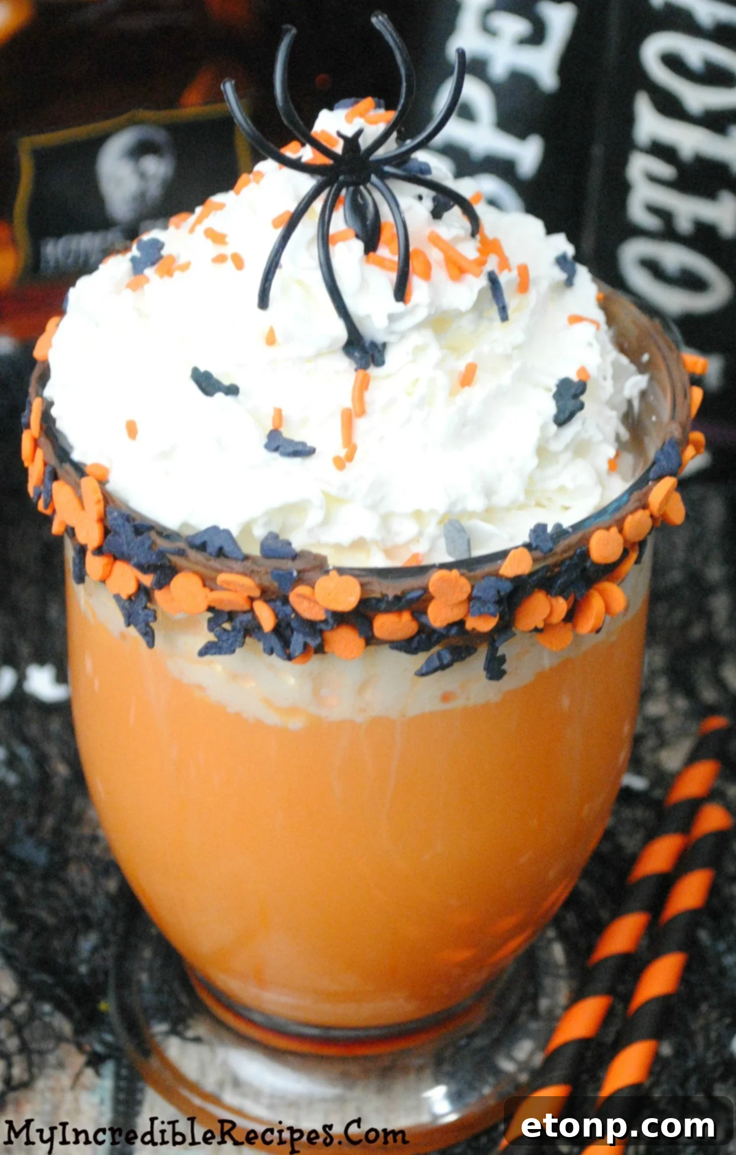 The Ultimate Slow Cooker Halloween Hot Chocolate 2 Cozy autumn setting with mug of Halloween hot chocolate