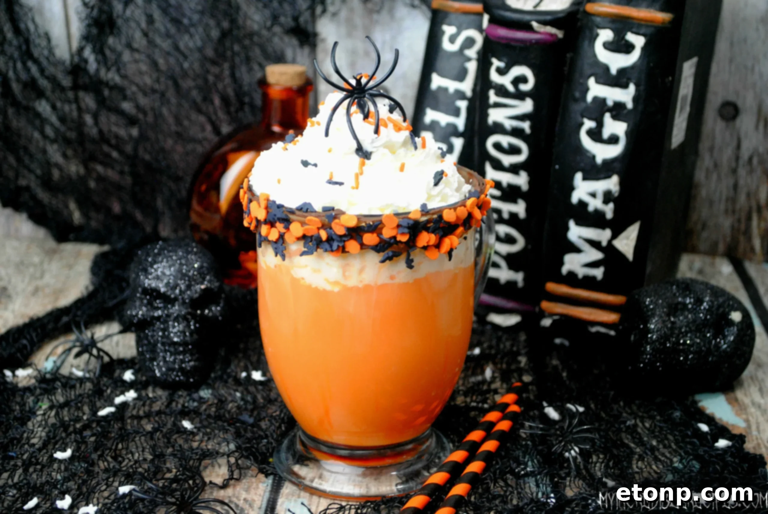 The Ultimate Slow Cooker Halloween Hot Chocolate 3 Delicious Halloween hot chocolate in a festive mug