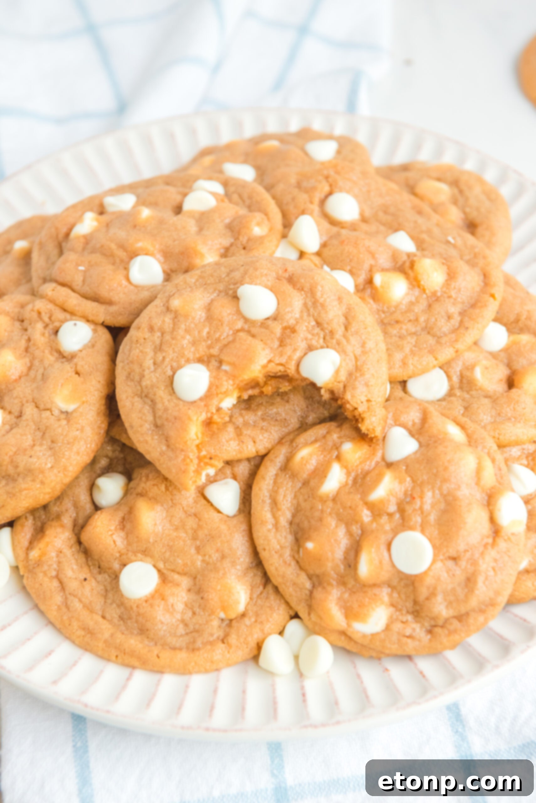 Pumpkin Spice Pudding Cookies on a white plate