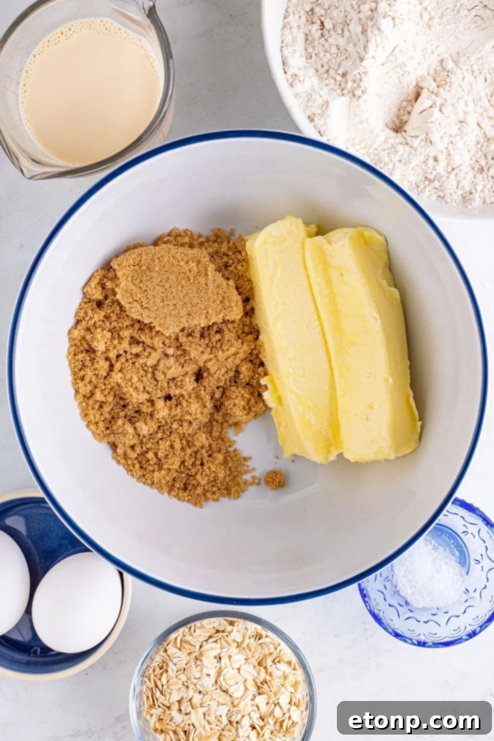 Sweet Autumn Pumpkin Crumble Bars 7 Butter and brown sugar in a mixing bowl