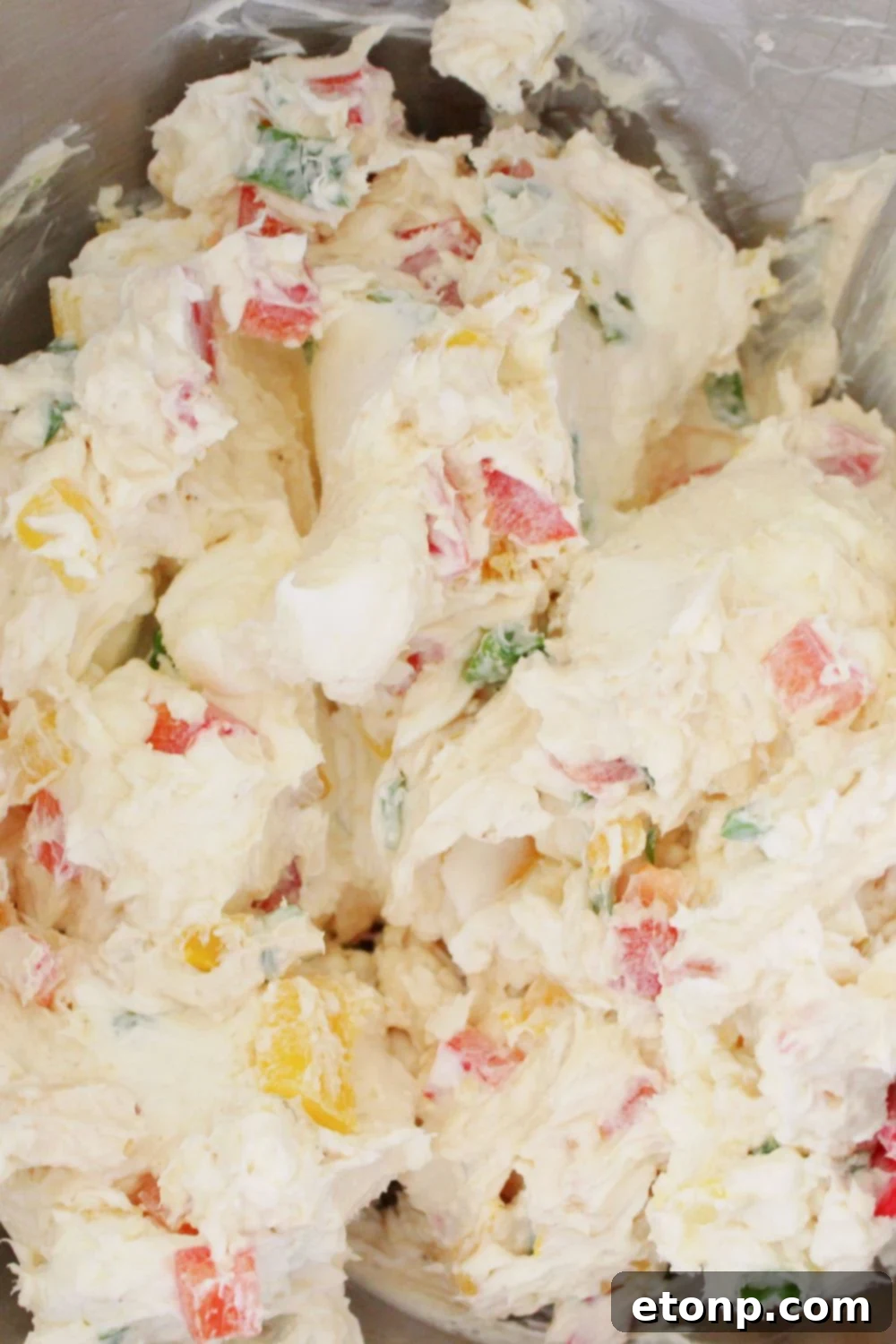 ranch cheeseball mixture in a bowl 
