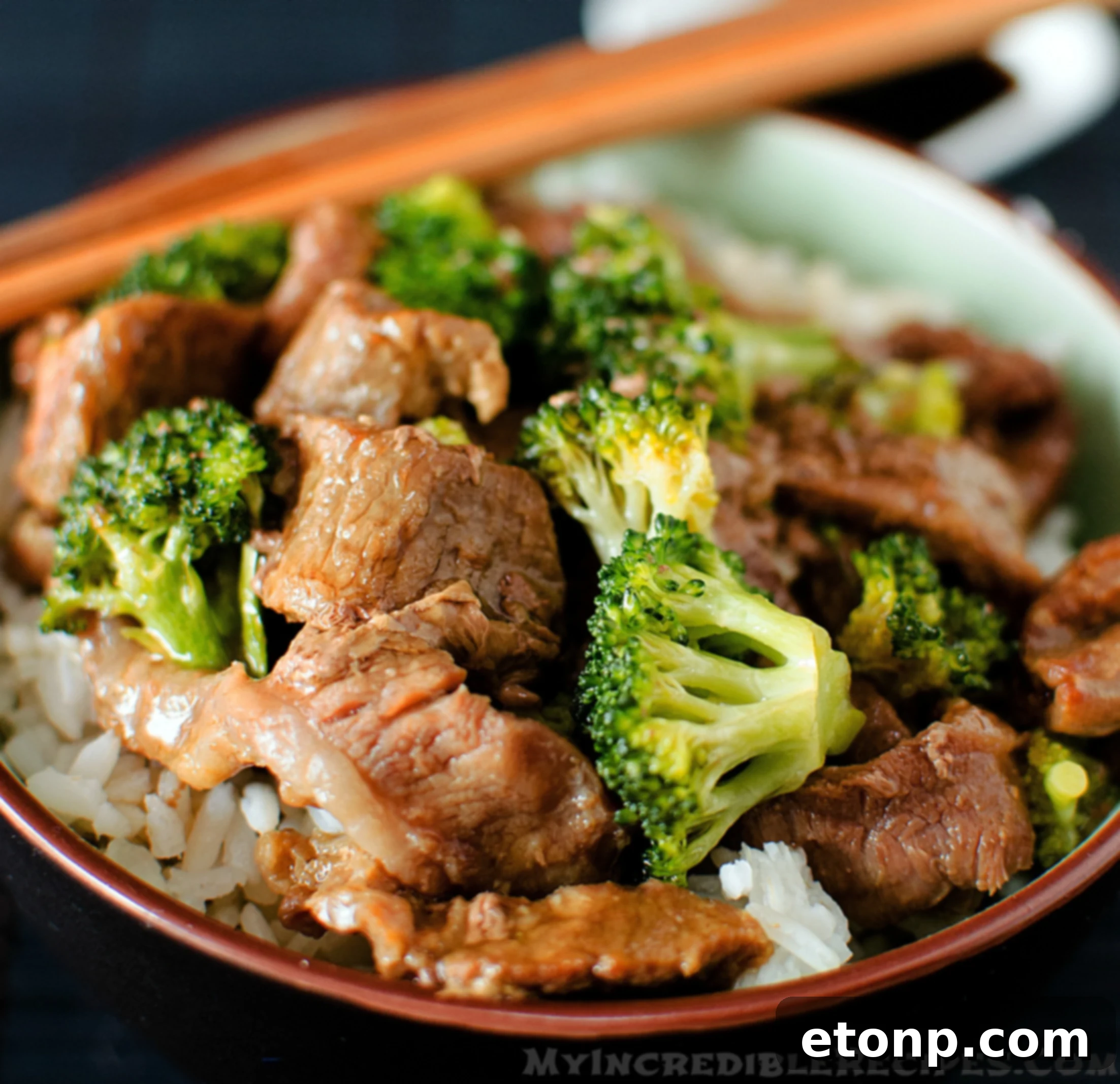 Another view of the delicious beef and broccoli