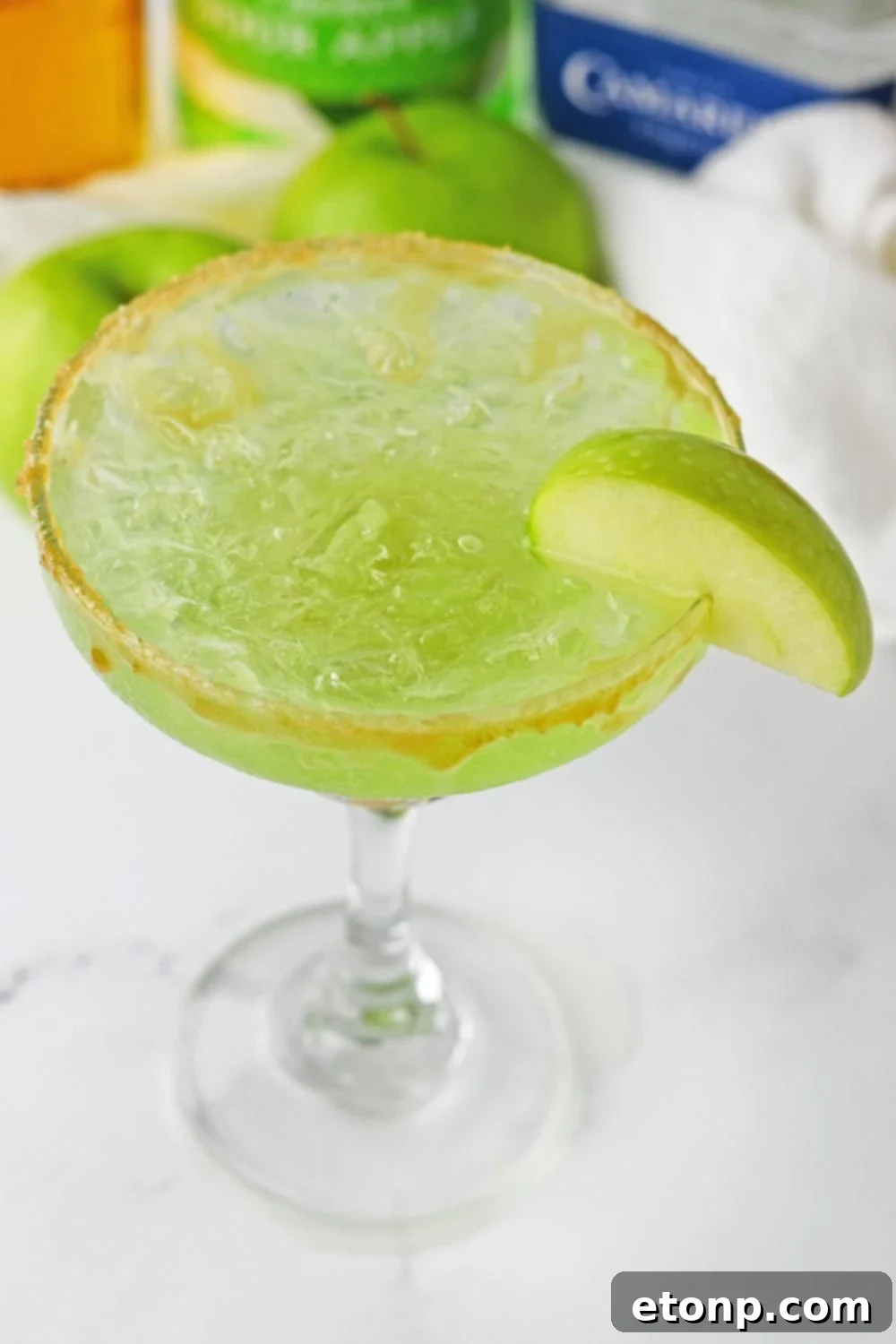 green apple drink on table
