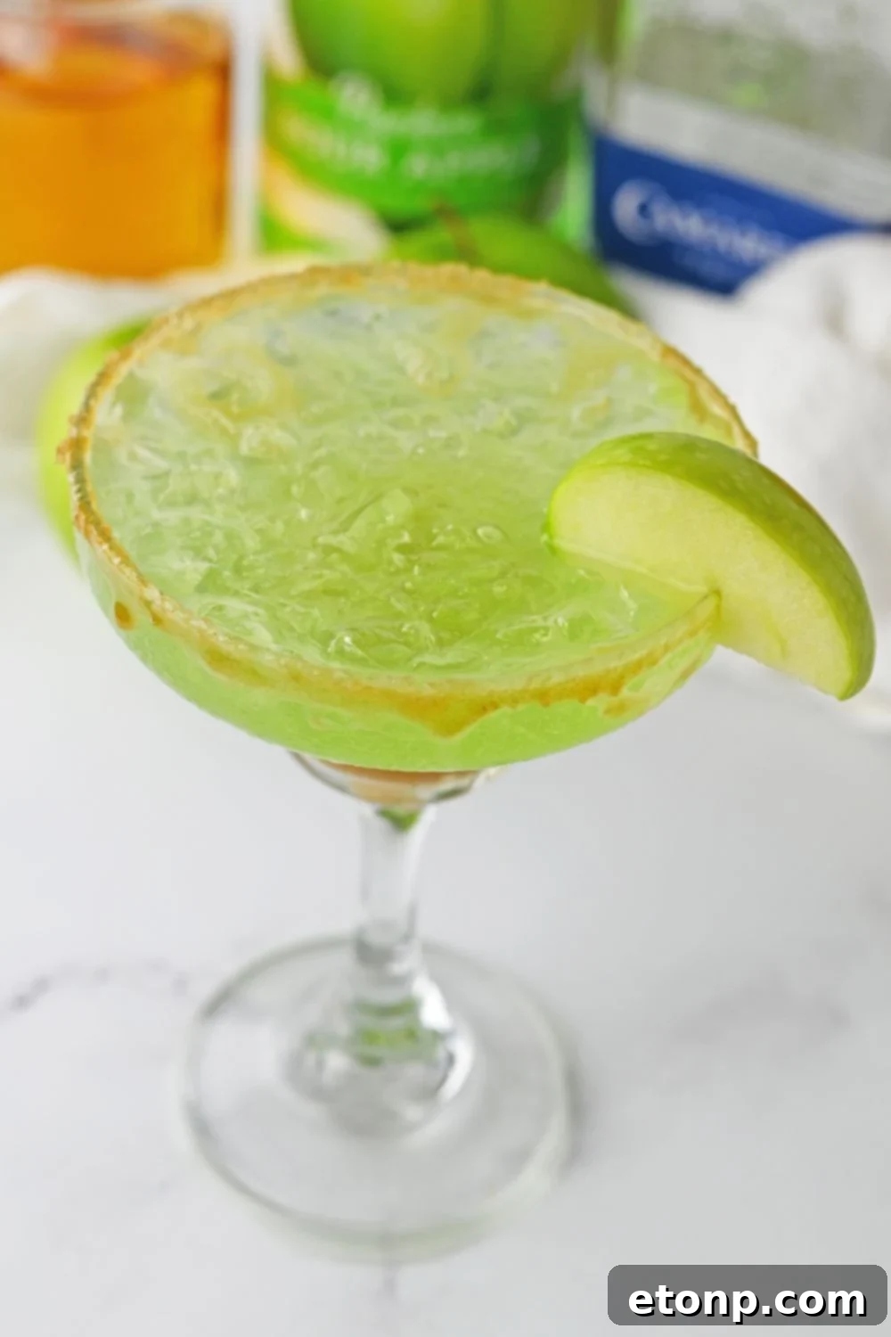 green apple drink on glass