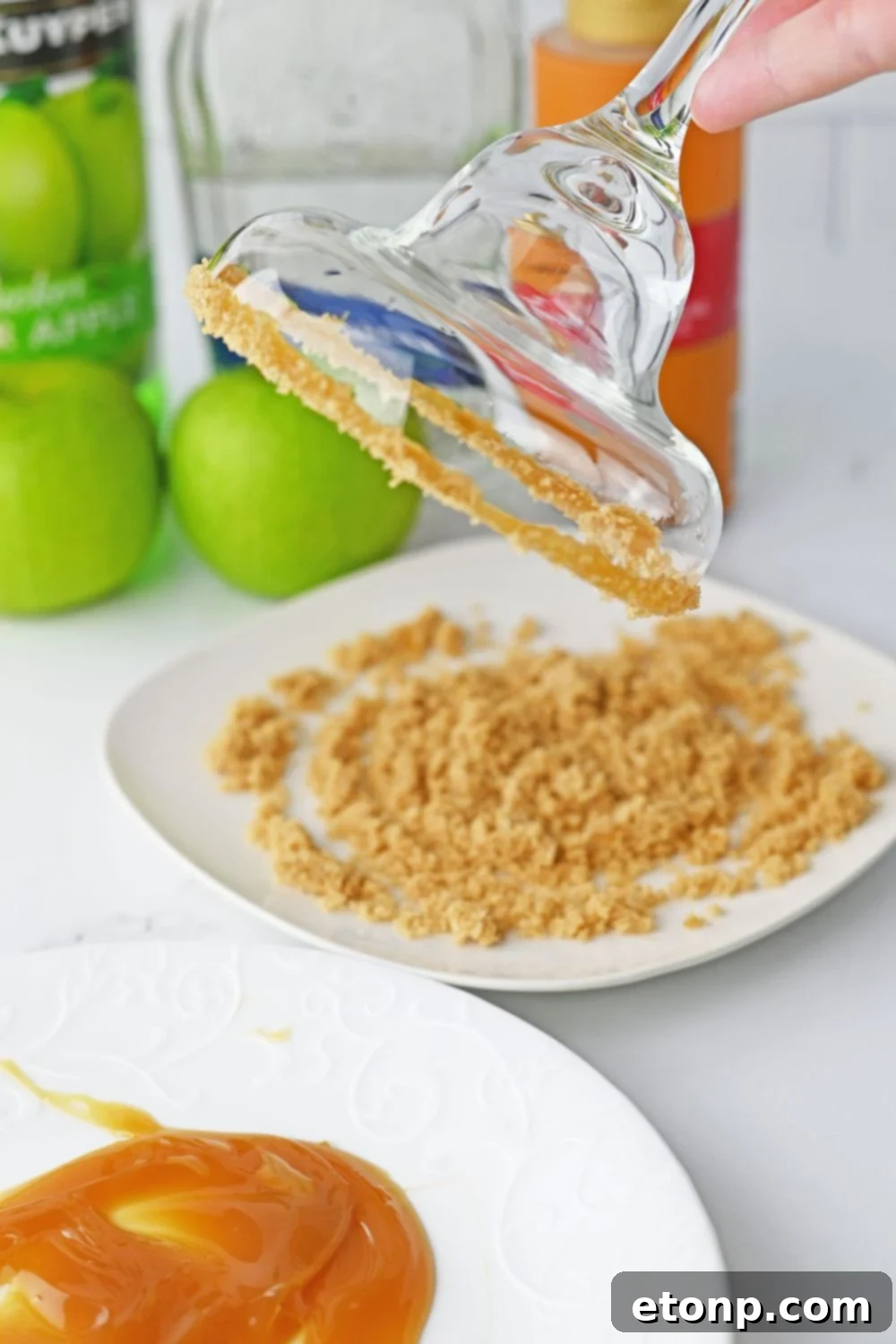 rimming the glass with brown sugar for a margarita recipe