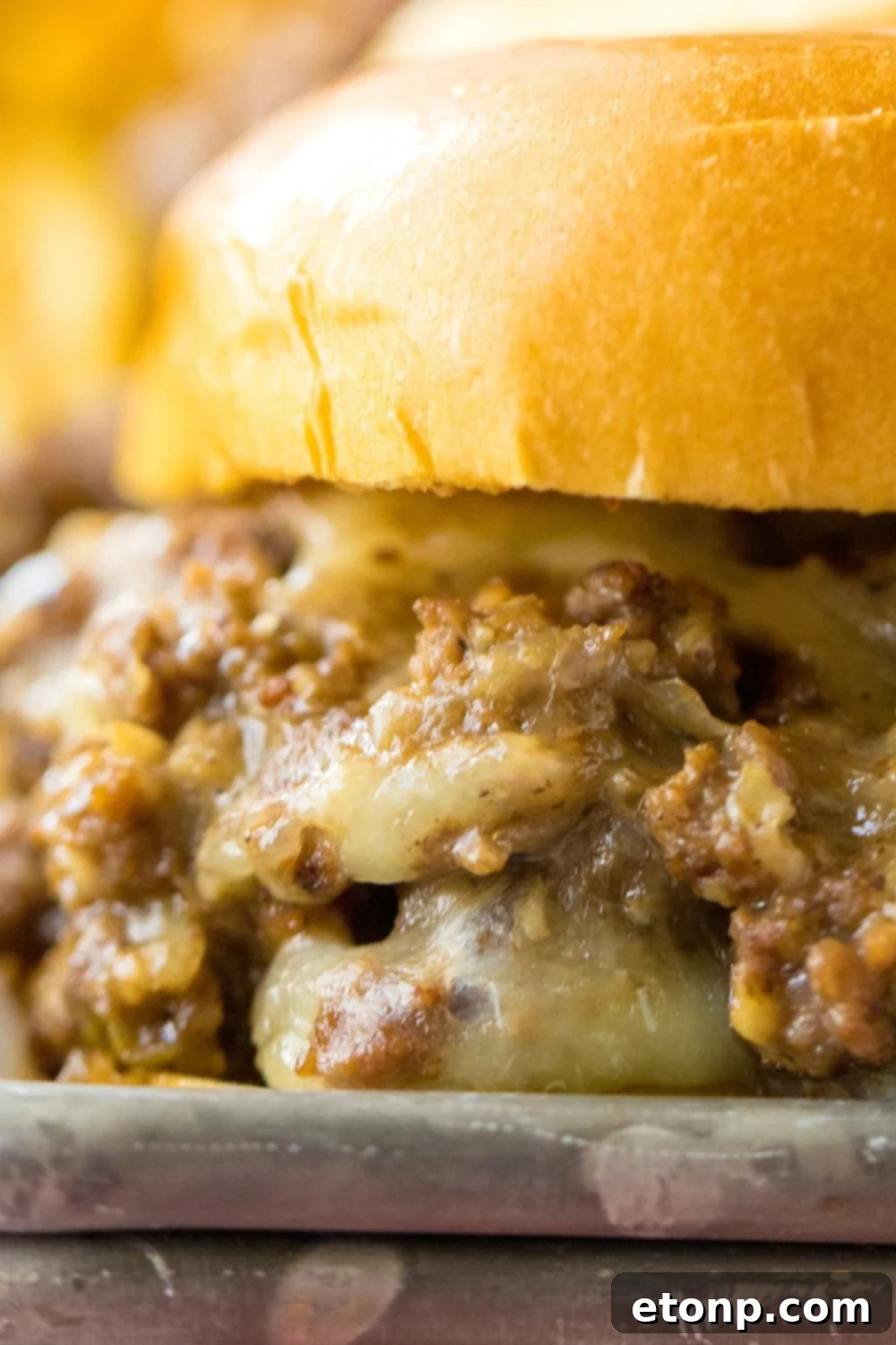 close up of meat in sandwich
