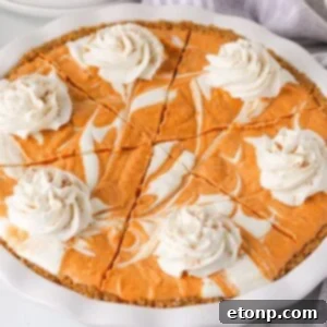 Pumpkin Ice Cream Pie in pan on table