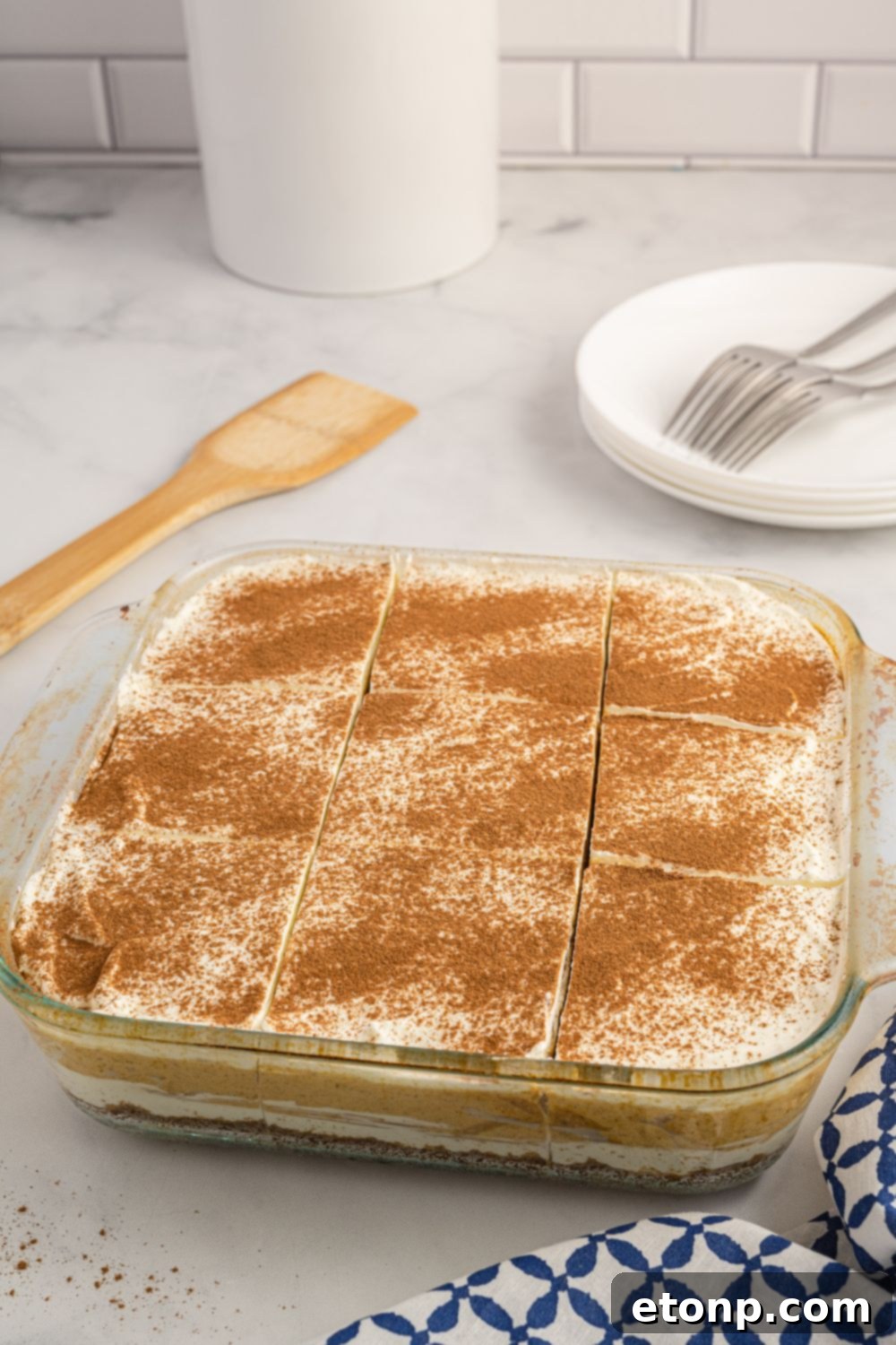 pumpkin dream delight in pan on counter