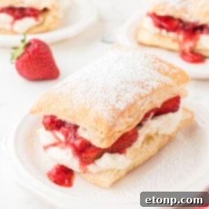 Strawberry Flaky Puffs on plate