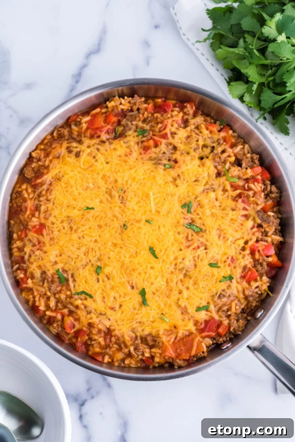 unstuffed pepper casserole in pan on the table 