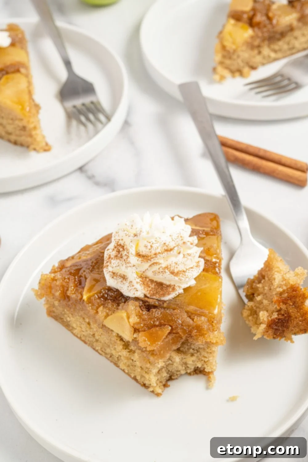 cake on a plate with a fork and cake 