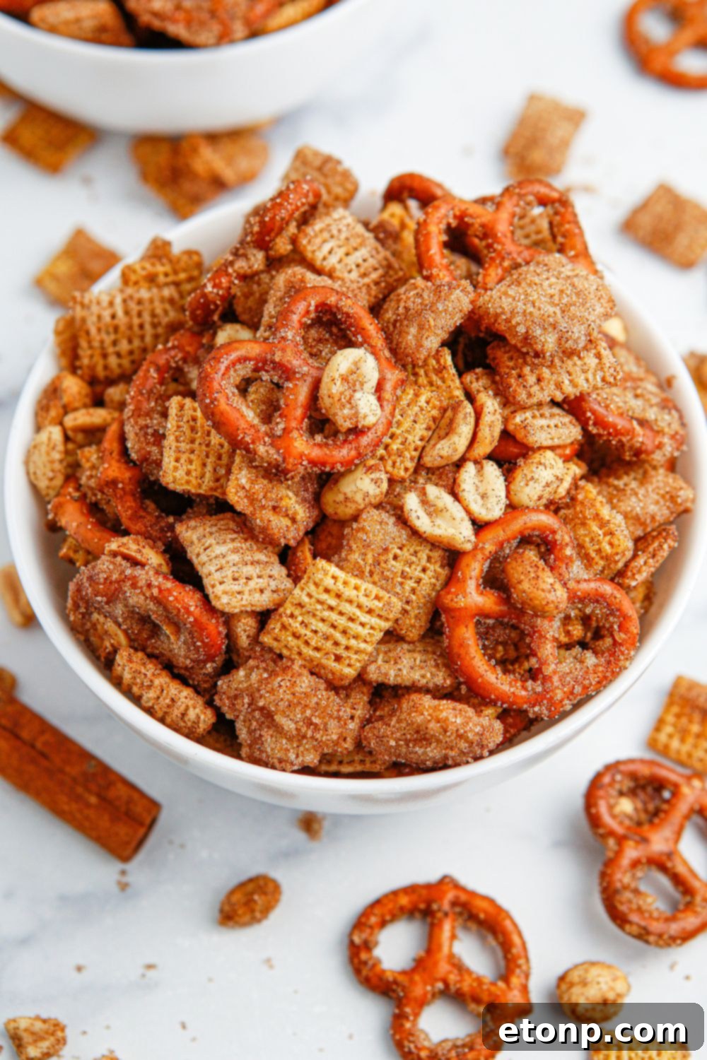 A generous pile of finished churro mix, gathered into a large bowl, ready for serving or storing.