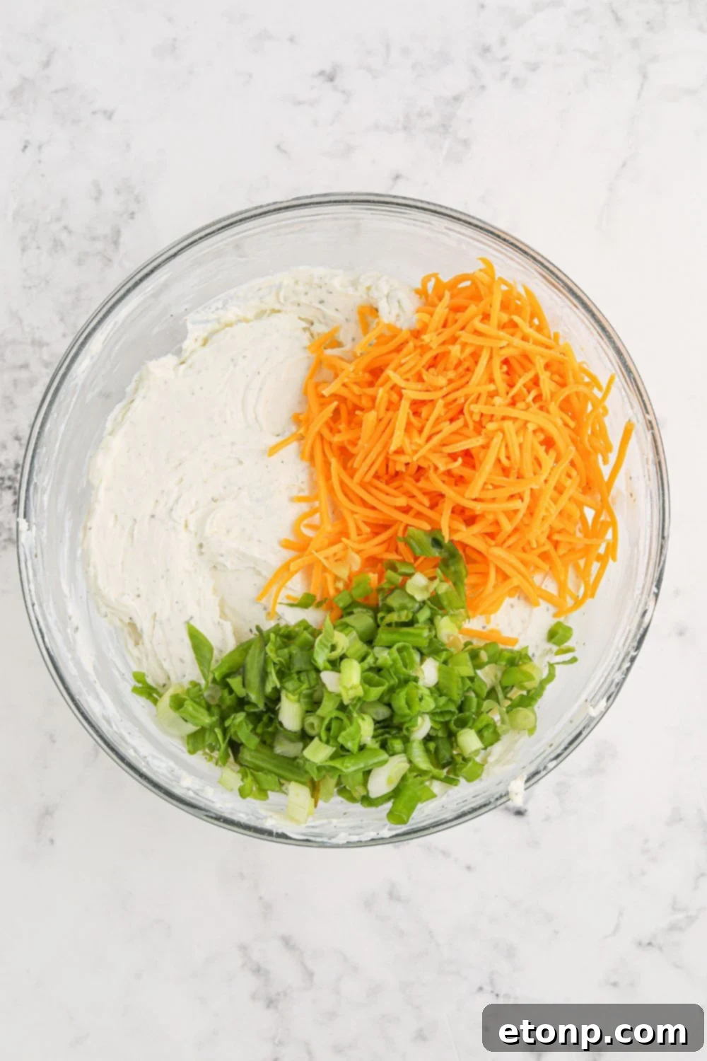 ingredients for cheeseball in a bowl 