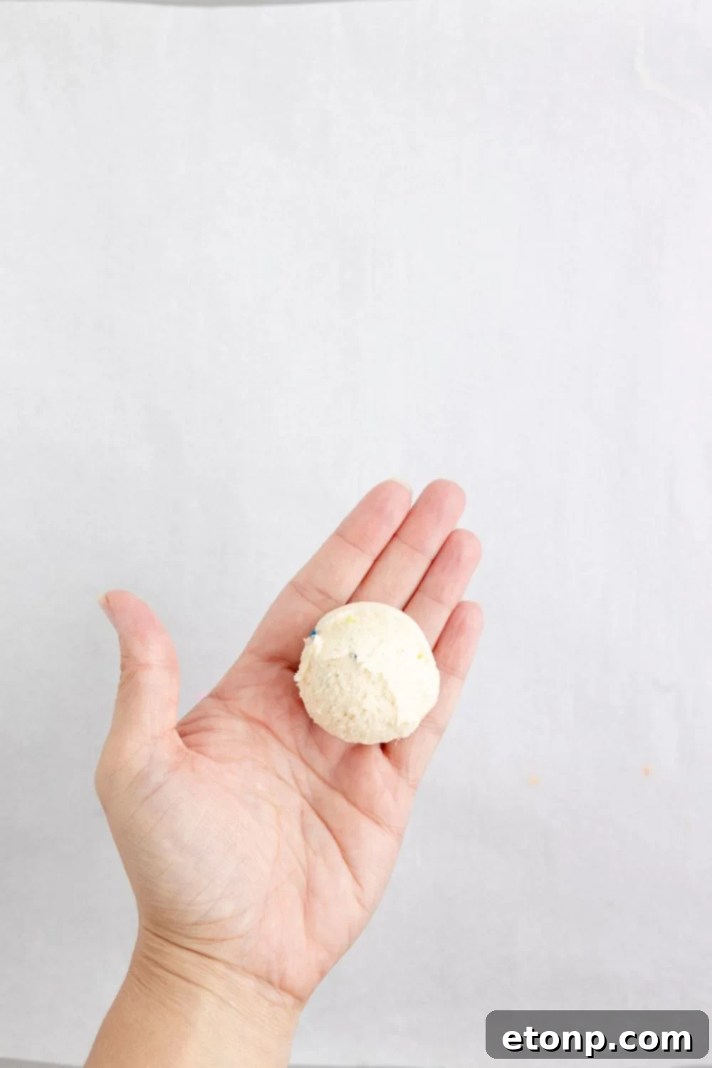 sugar cookie truffle in hand 