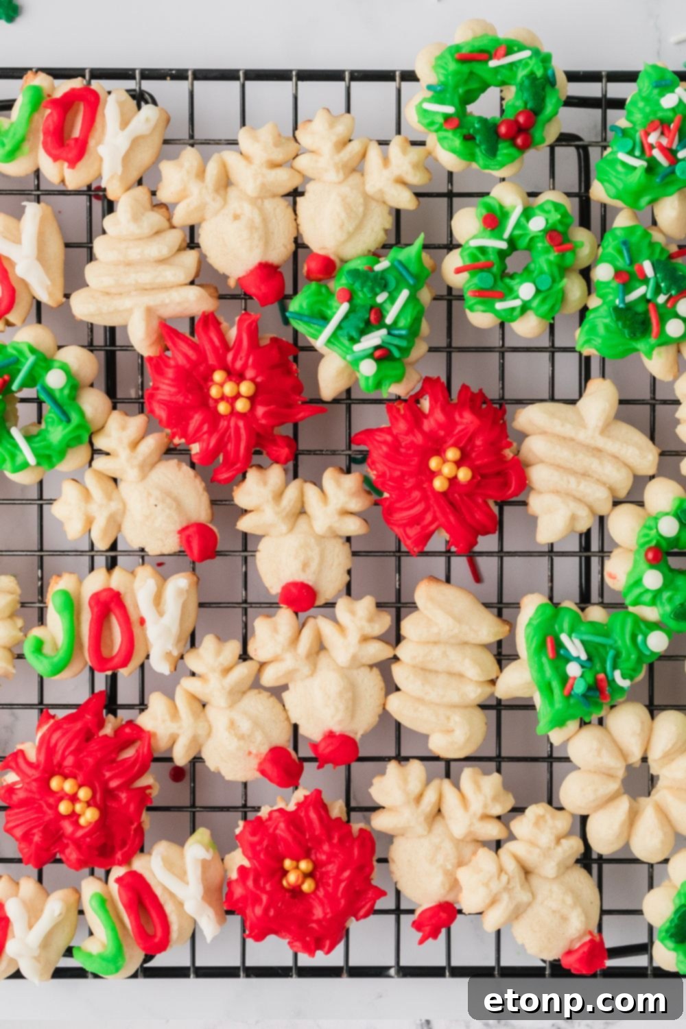 pressed cookies on plate