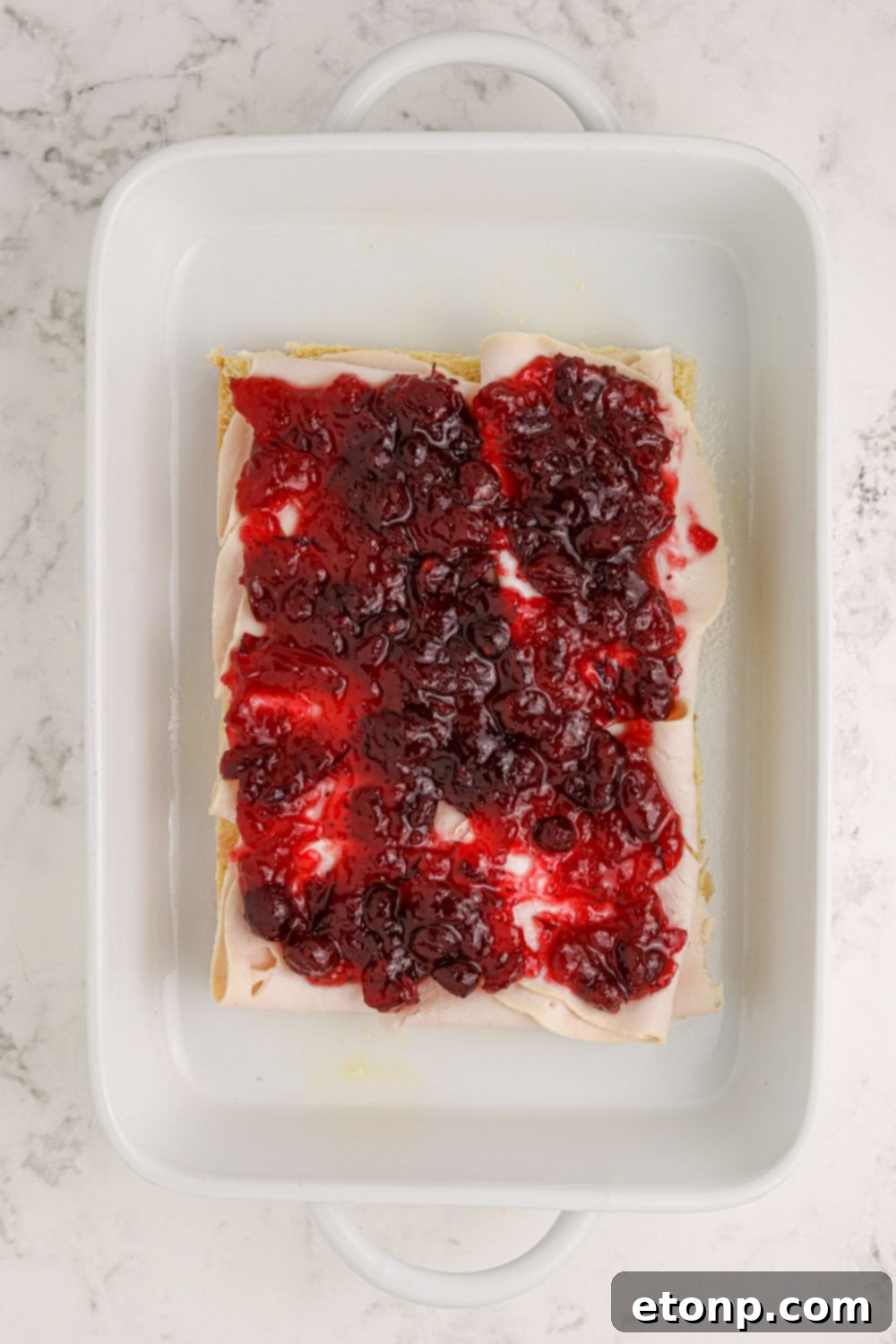 Festive Turkey Sliders 7 cranberry sauce on rolls