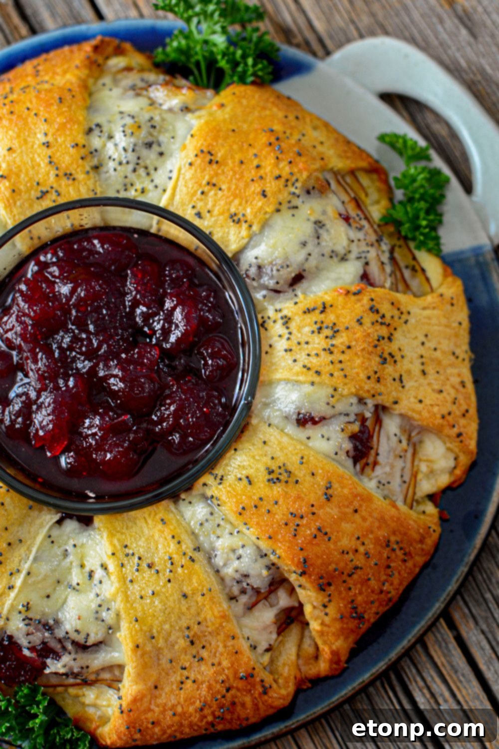 crescent wreath appetizers on table