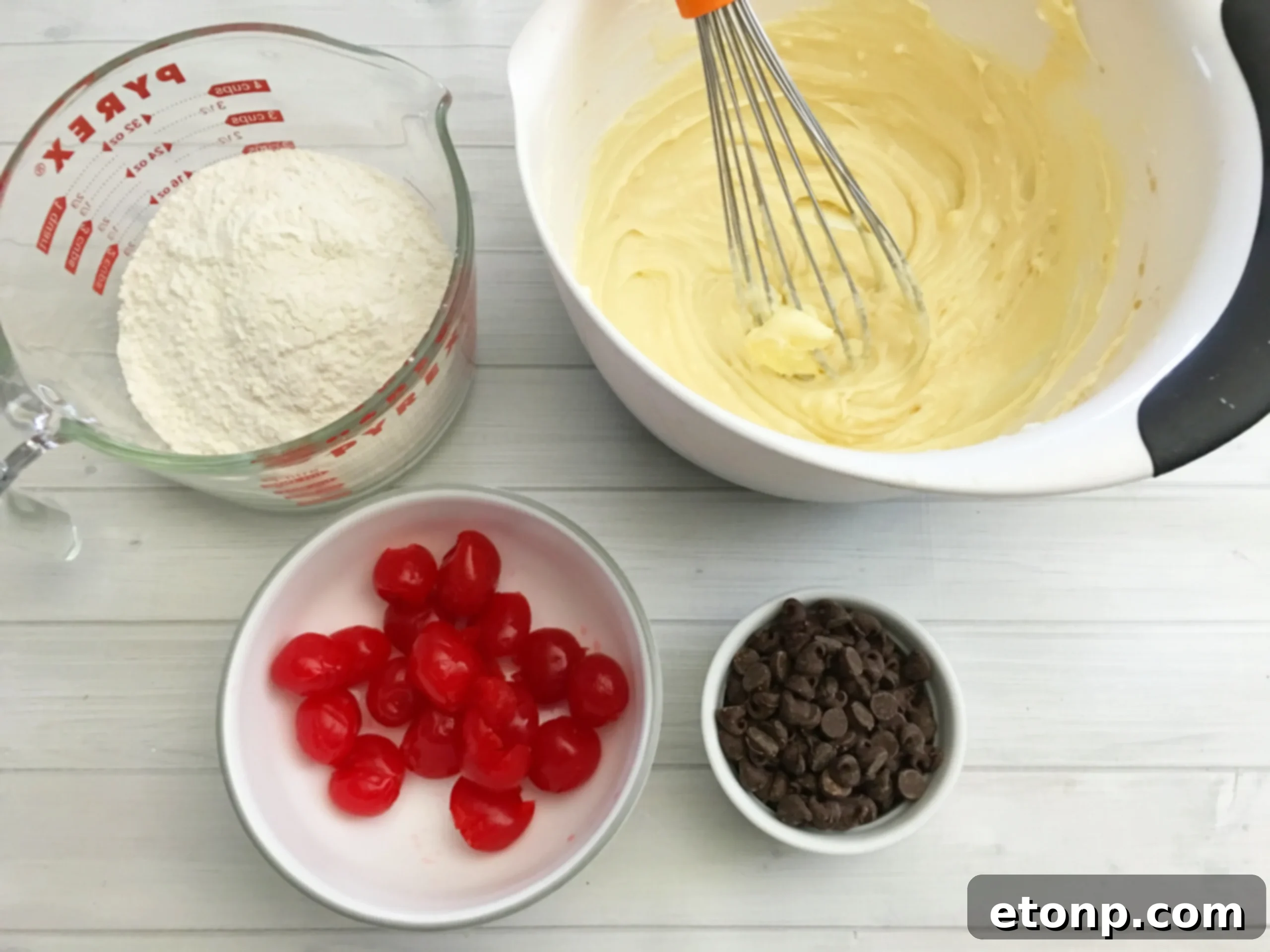 Buttery Maraschino Cherry Christmas Shortbread 3 Dough being prepared, highlighting the fun and easy steps of making these shortbread cookies.