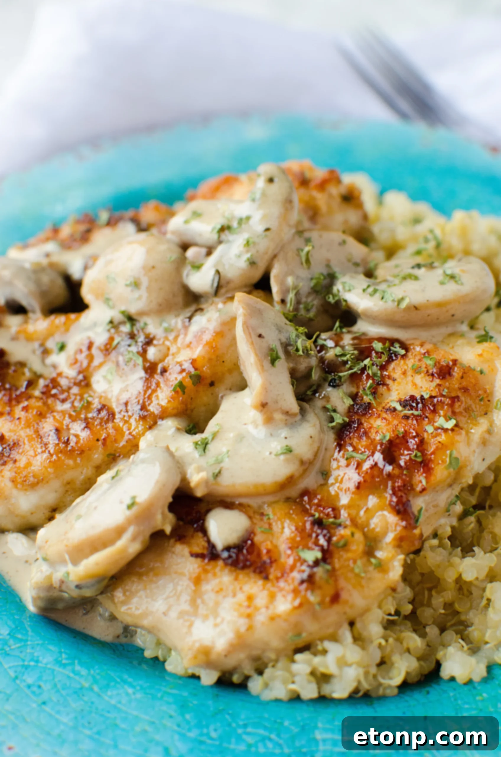 Another mouth-watering shot of the creamy chicken dish