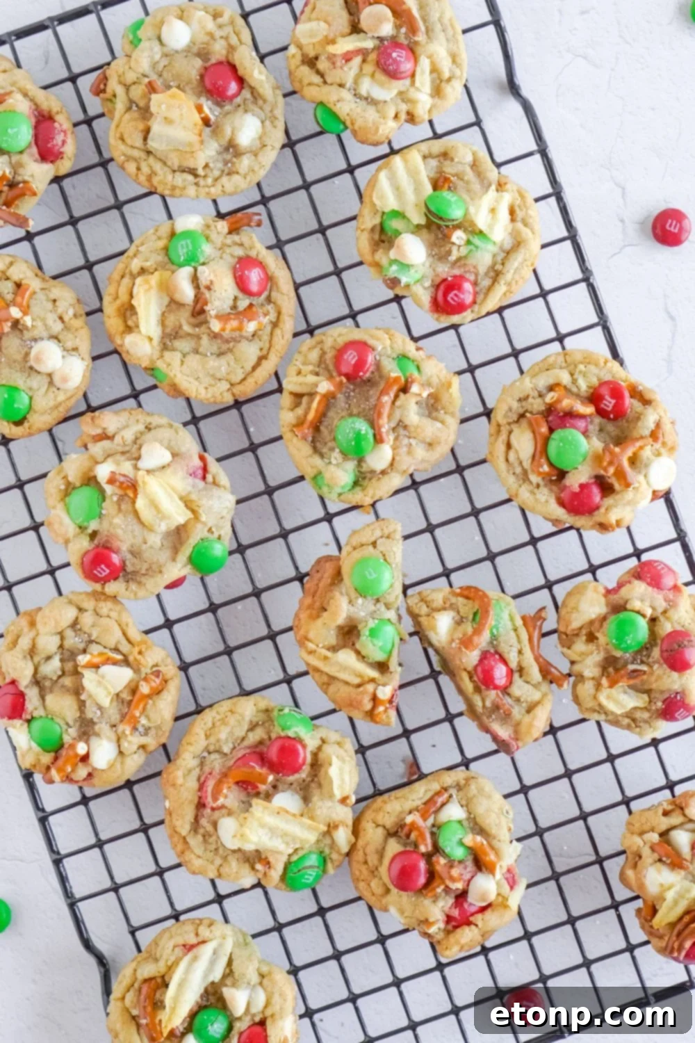 kitchen sink cookies on a cooling rack