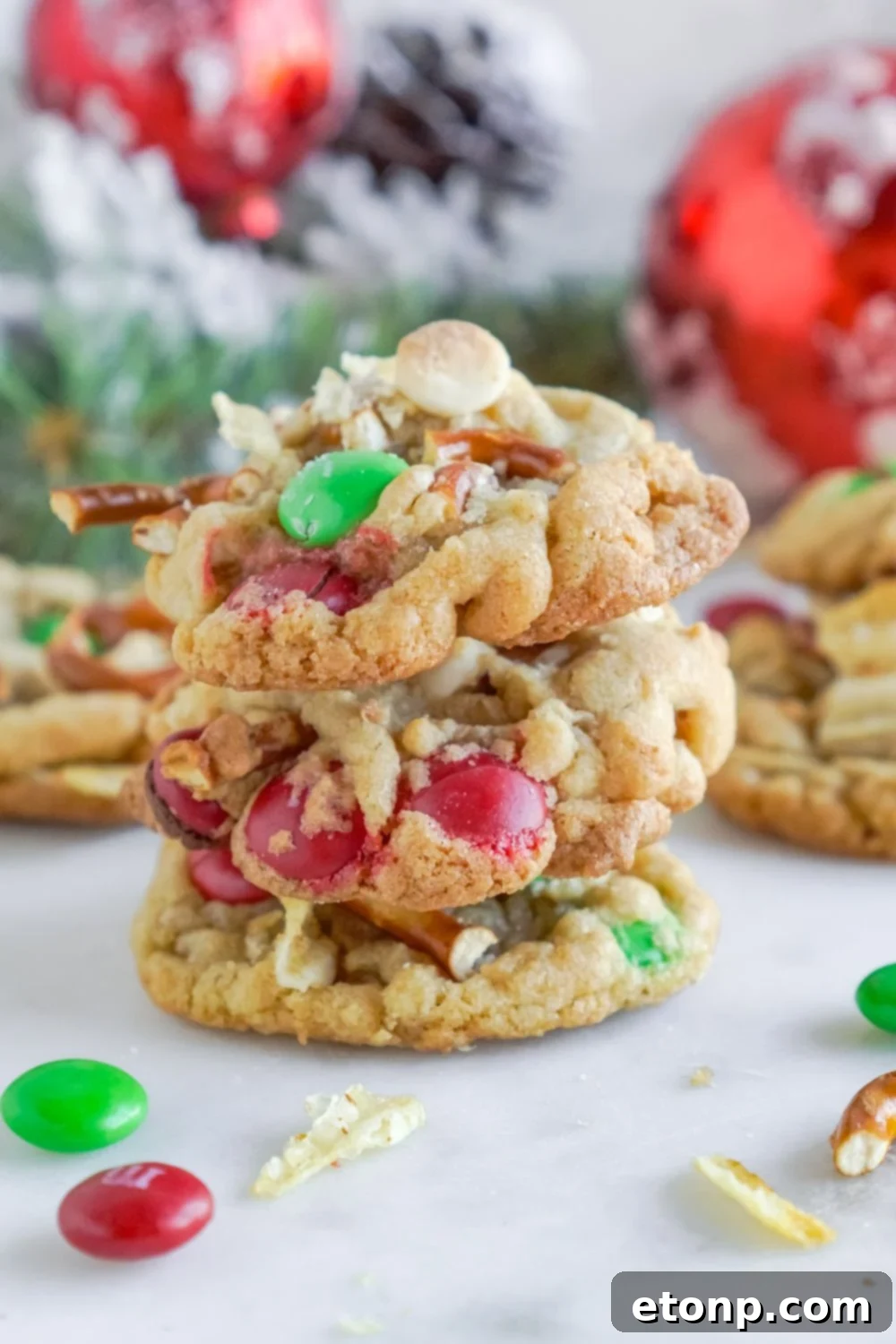 stacked cookies on table