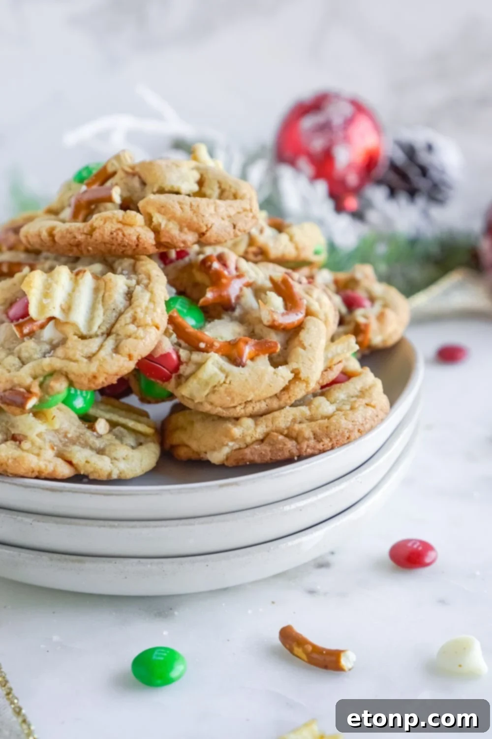 Kitchen Sink Christmas Cookies in a bowl