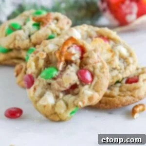 Kitchen Sink Christmas Cookies on table stacked by each other