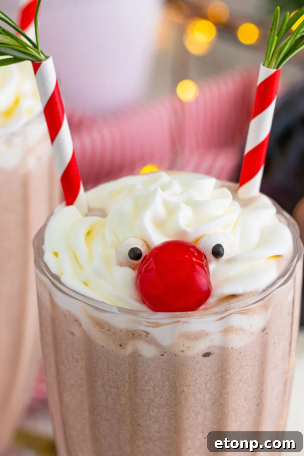 decprated milkshake on table