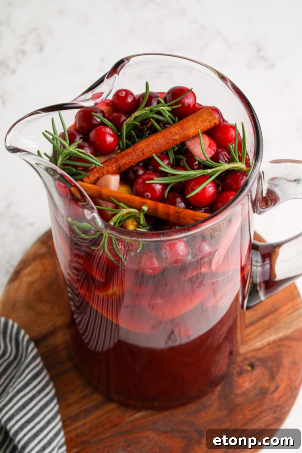 overhead shot of sangria in glasses 