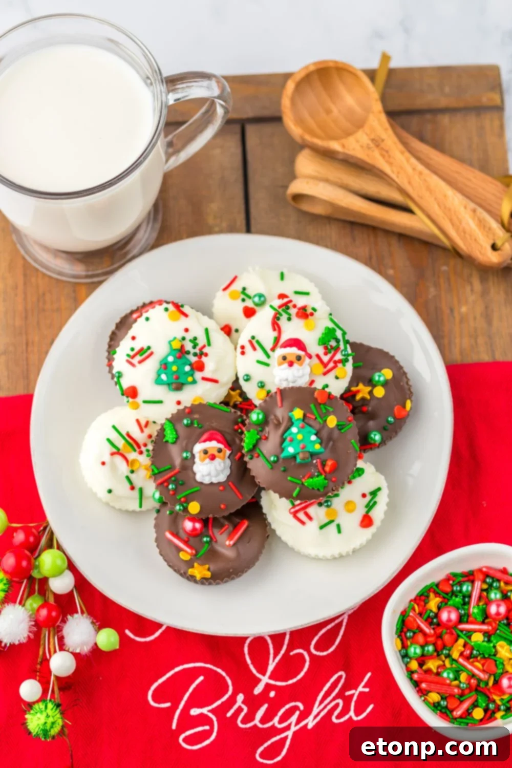 Homemade peanut butter cups on plate