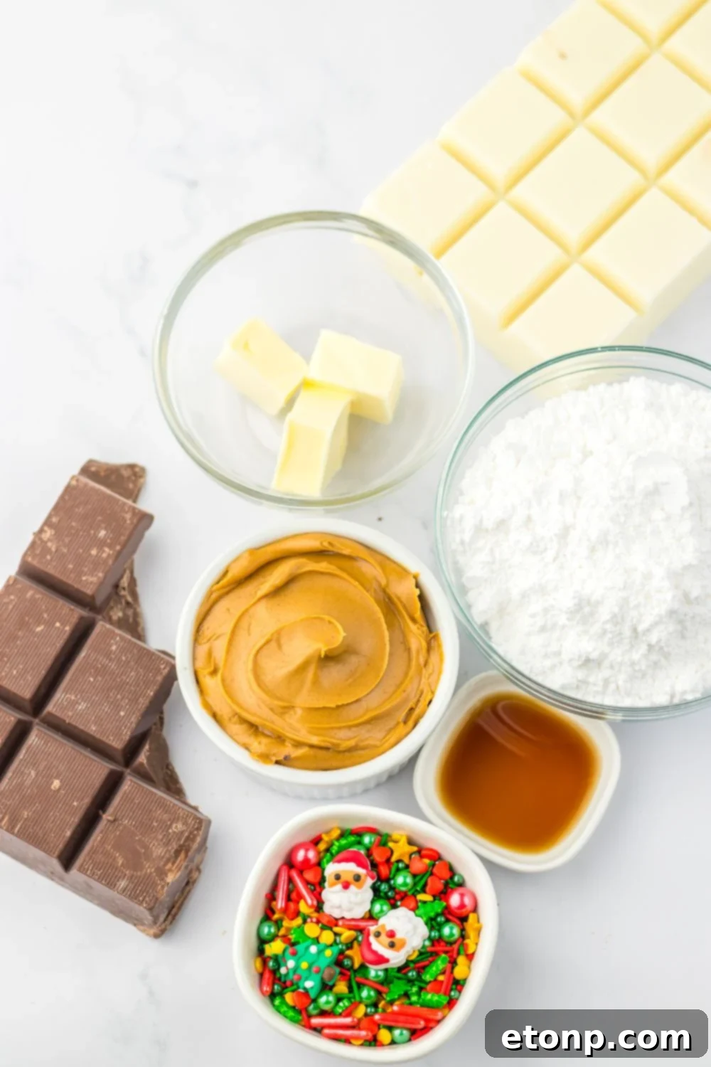 Ingredients for peanut butter cups on table