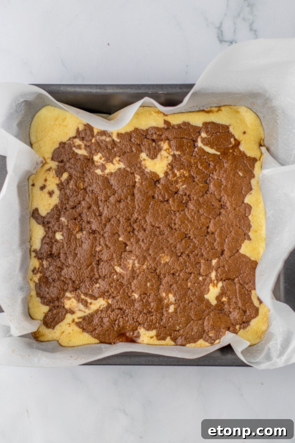 chocolate and vanilla fudge in pan